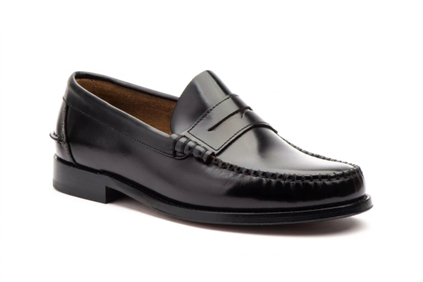 mens-black-leather-loafers-front Black Leather Loafers