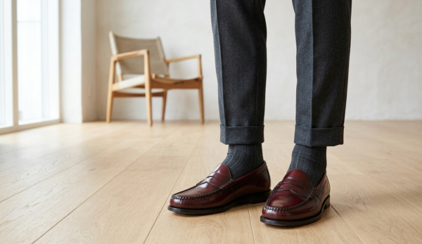 mens-bordeaux-leather-loafers-model Bordeaux Leather Loafers