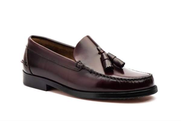 Bordeaux Leather Tassel Loafers