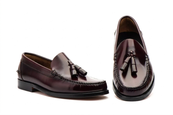 Bordeaux Leather Tassel Loafers