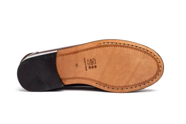 mens-brown-leather-loafers-tassels-sole Brown Leather Tassel Loafers