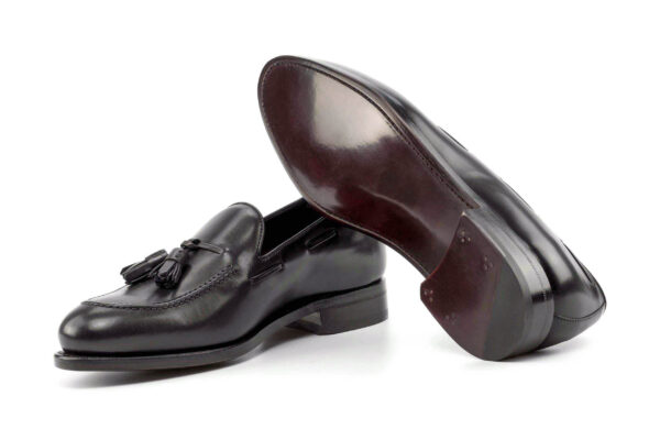 Black Leather Tassel Loafers
