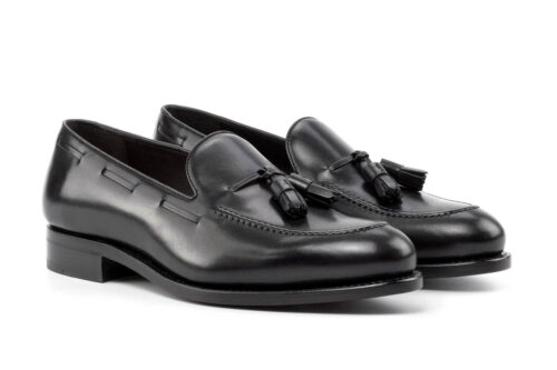 Black Leather Tassel Loafers