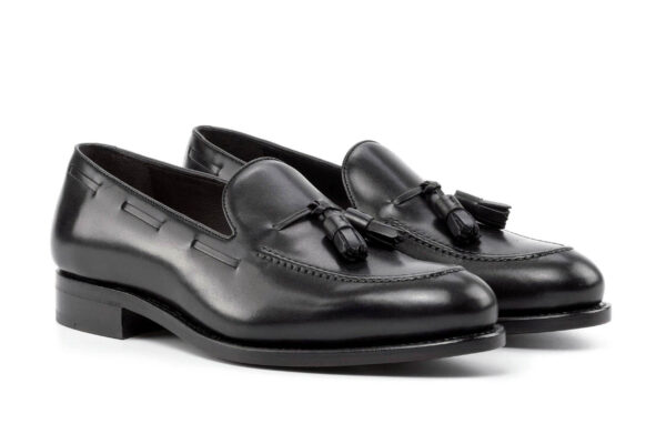 Black Leather Tassel Loafers