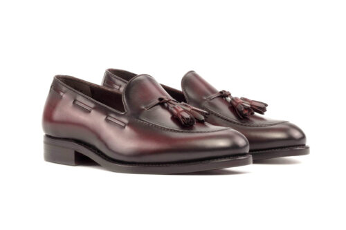 Burgundy Leather Tassel Loafers