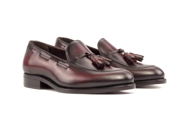 Burgundy Leather Tassel Loafers