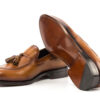 Cognac Leather Tassel Loafers