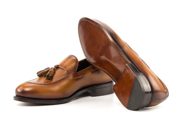 Cognac Leather Tassel Loafers