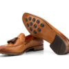 Cognac Leather Tassel Loafers