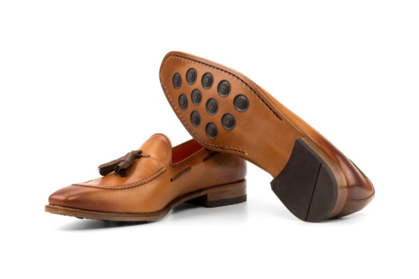 Cognac Leather Tassel Loafers