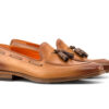 Cognac Leather Tassel Loafers