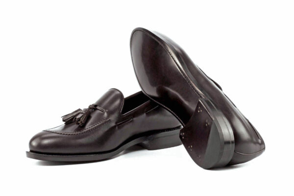 Dark Brown Leather Tassel Loafers