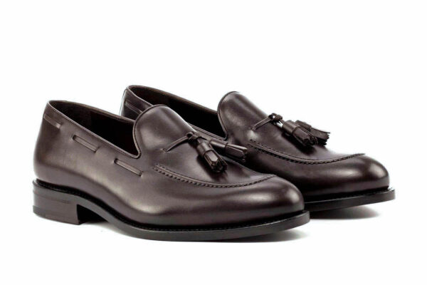 Dark Brown Leather Tassel Loafers