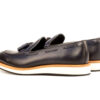 Dark Navy Leather Tassel Loafers