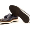 Dark Navy Leather Tassel Loafers