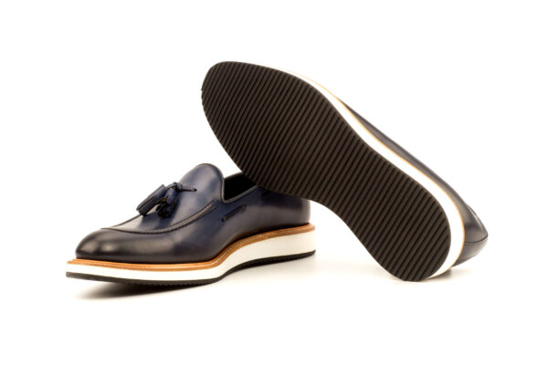 Dark Navy Leather Tassel Loafers