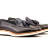 Dark Navy Leather Tassel Loafers
