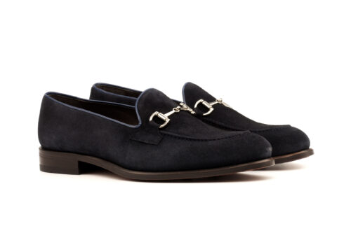 Dark Navy Suede Loafers