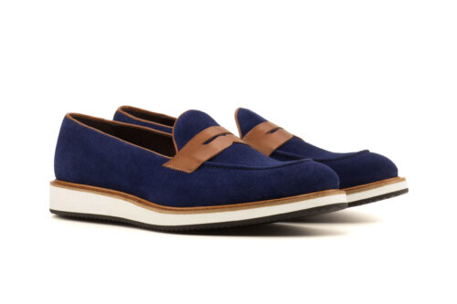 Navy Suede Loafers