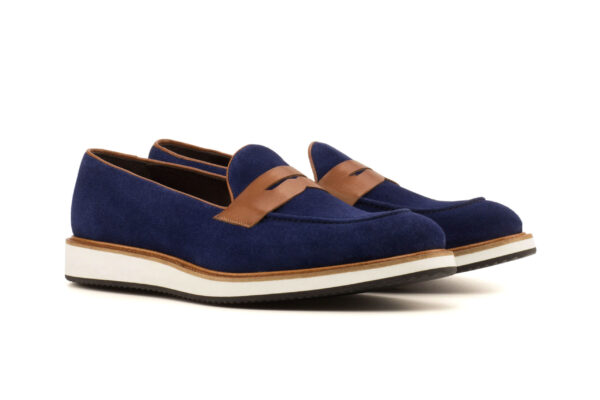 Navy Suede Loafers