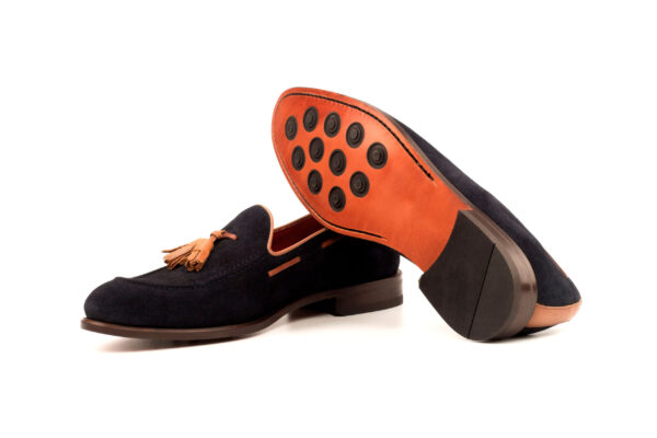 Navy Suede Tassel Loafers