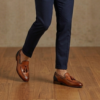 Cognac Leather Tassel Loafers