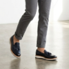 Dark Navy Leather Tassel Loafers