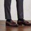 Burgundy Leather Tassel Loafers