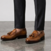 Cognac Leather Tassel Loafers